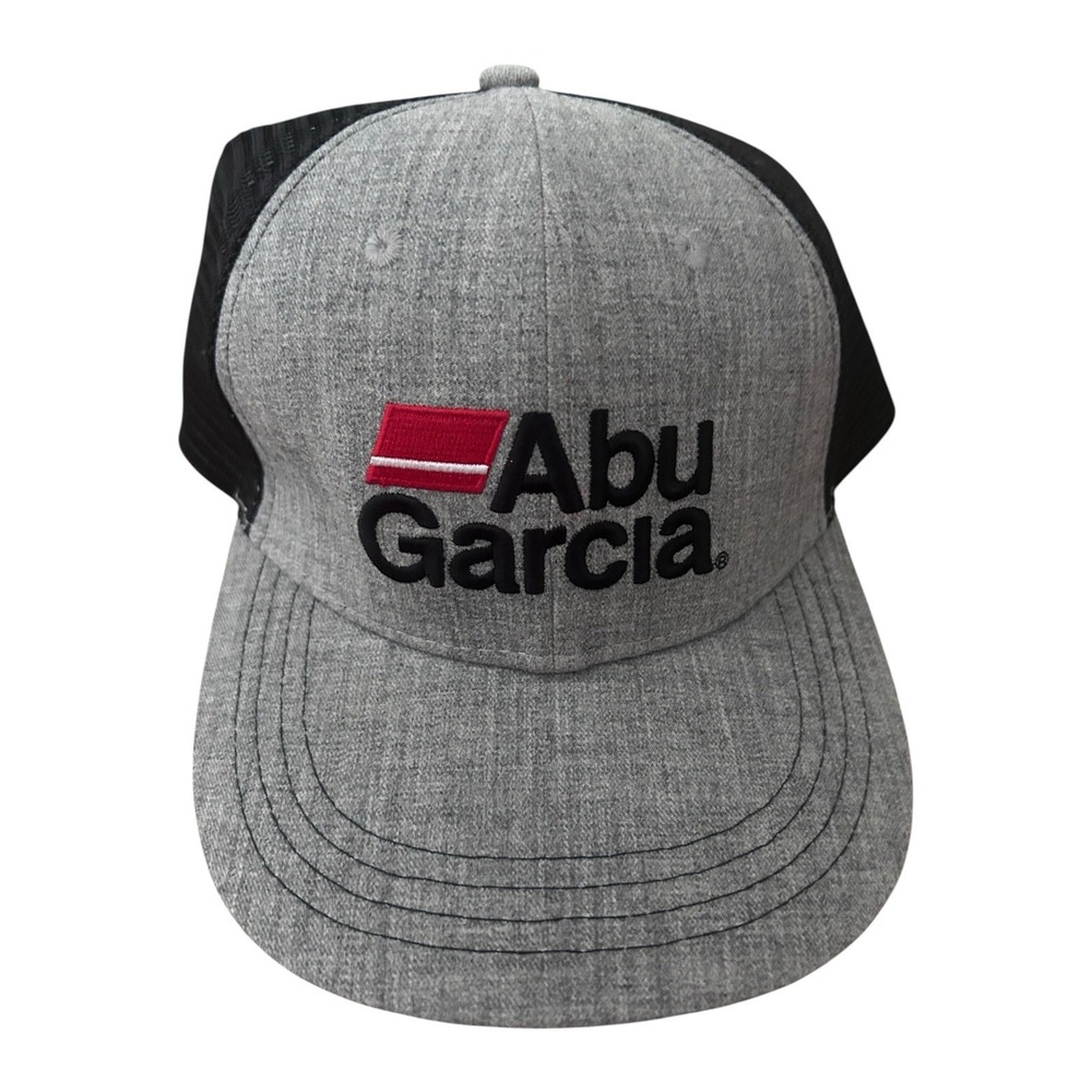 Abu Garcia Fishing Trucker Cap Snapback Hat Bass Fishing Men's Black and Gray